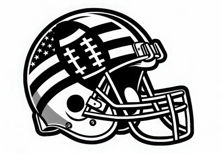 Free coloring page of a football helmet