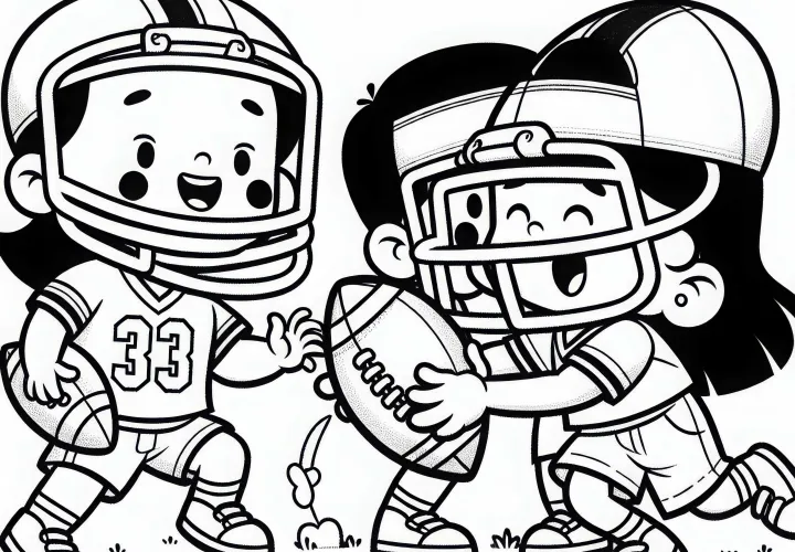Kids American Football coloring page free