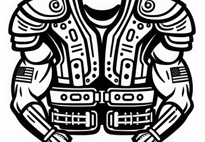 Shoulder pads for football players - free coloring page