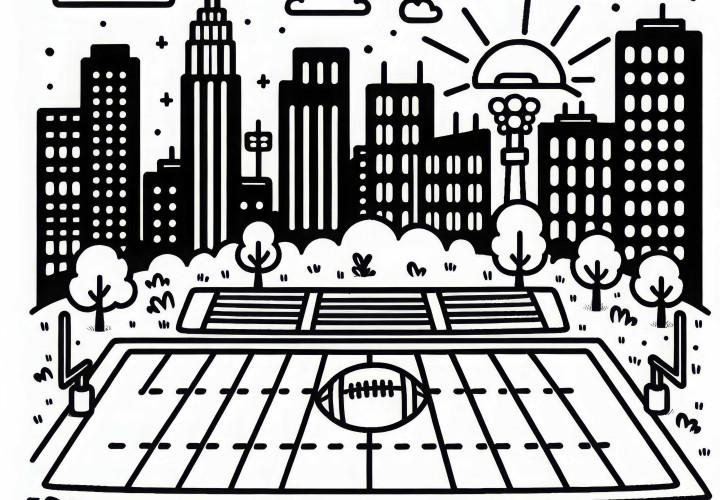 Gratis målarbild av amerikansk fotbollsplan
