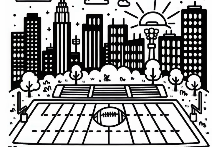Free American Football Field Coloring Page