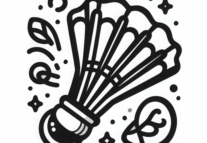 Free badminton coloring page
