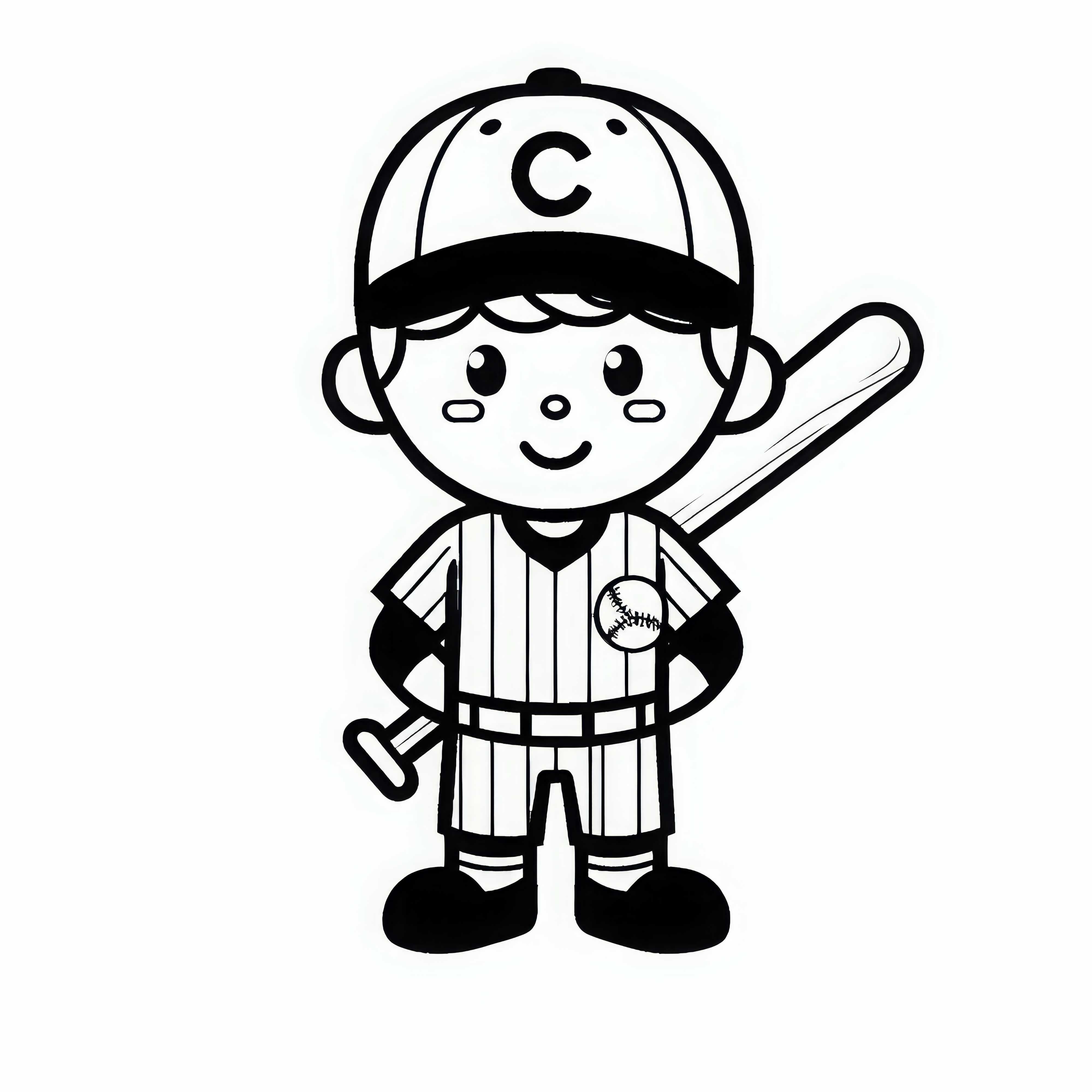 Dibujo para colorear de béisbol fácil y gratuito