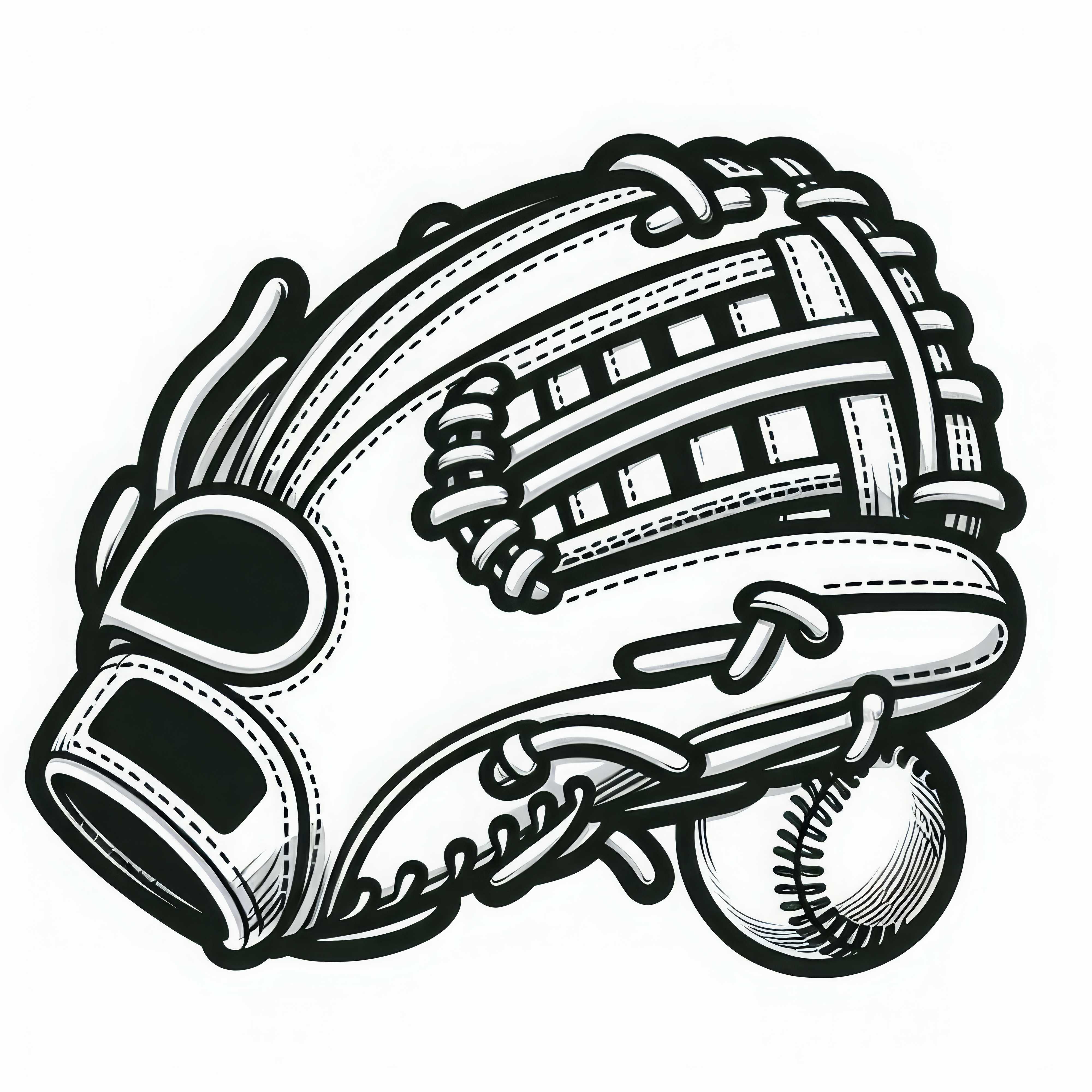 Plantilla para colorear guante de béisbol descargar gratis y colorear