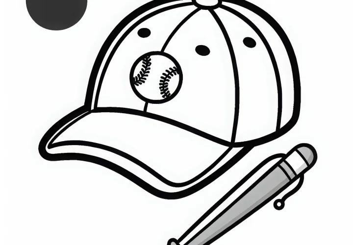 Baseballkappe Ausmalbild Gratis