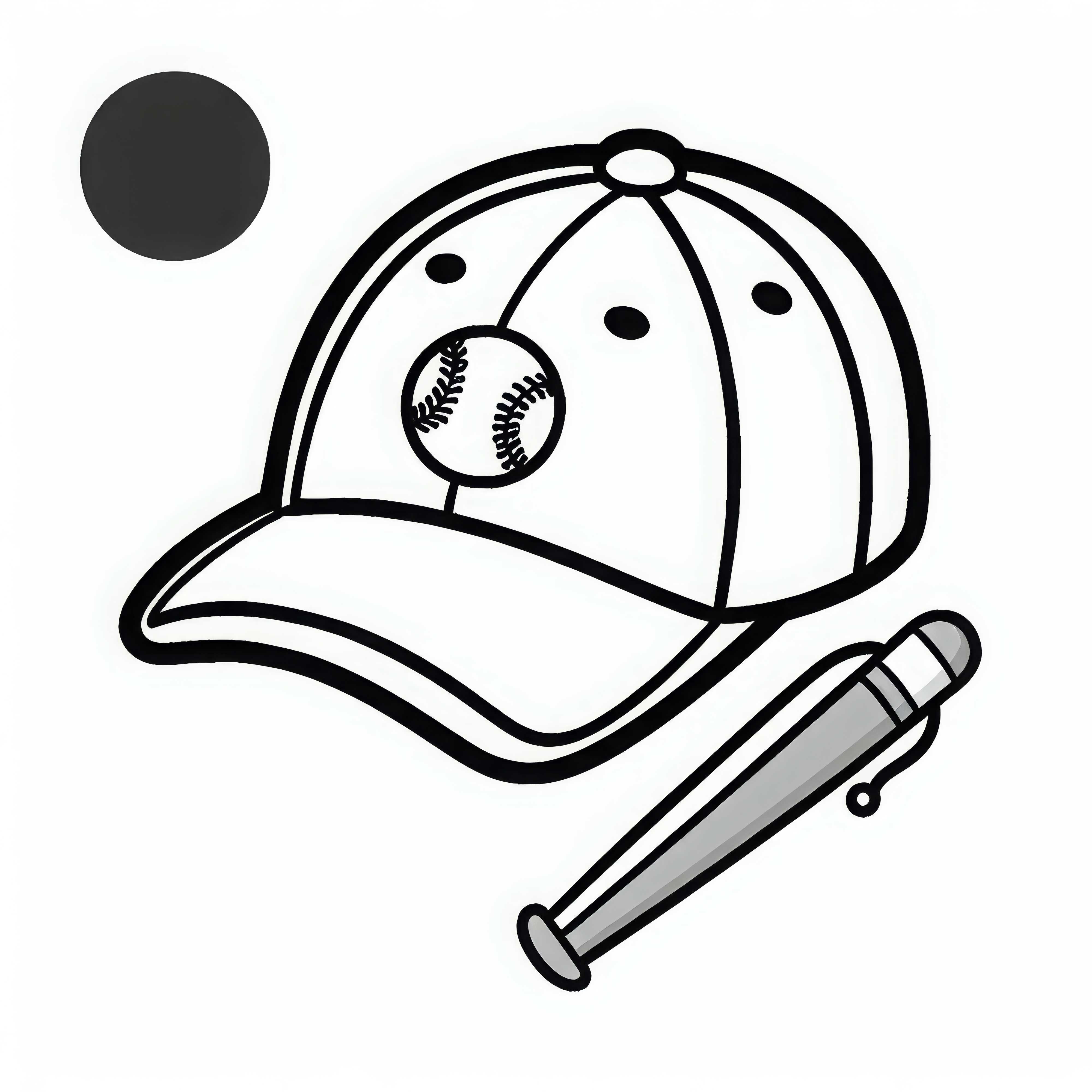 Dibujo para colorear de gorra de béisbol gratis