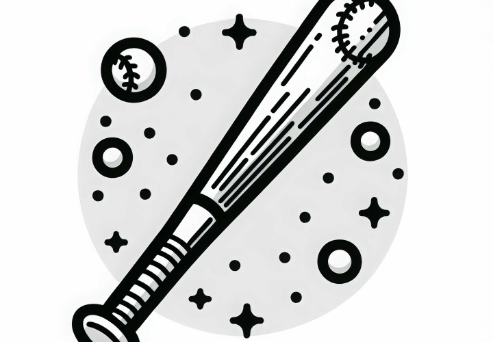 Dibujo para colorear de bate de béisbol gratis Dibujo para colorear de bate de béisbol gratis