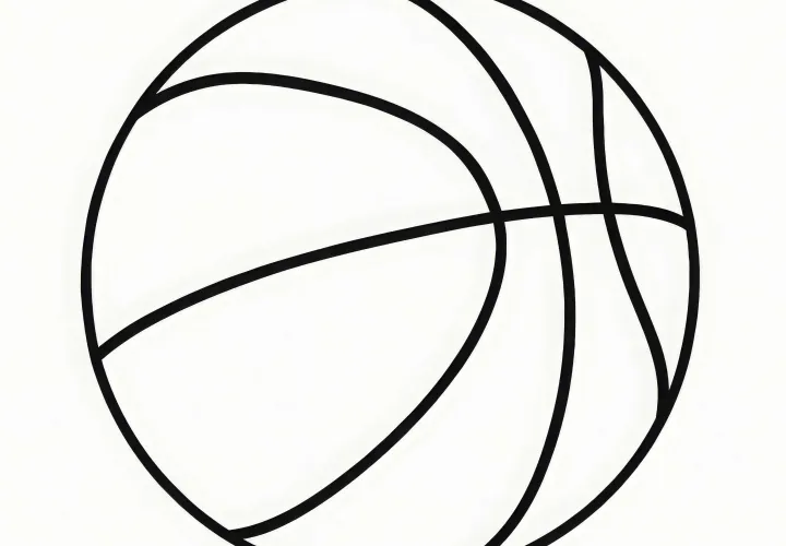 Plantilla de dibujo de baloncesto para colorear gratuita