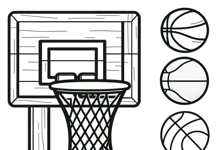 Basketballkorb mit Netz – Ausmalbild kostenlos herunterladen Basketballkorb mit Netz – Ausmalbild kostenlos herunterladen
