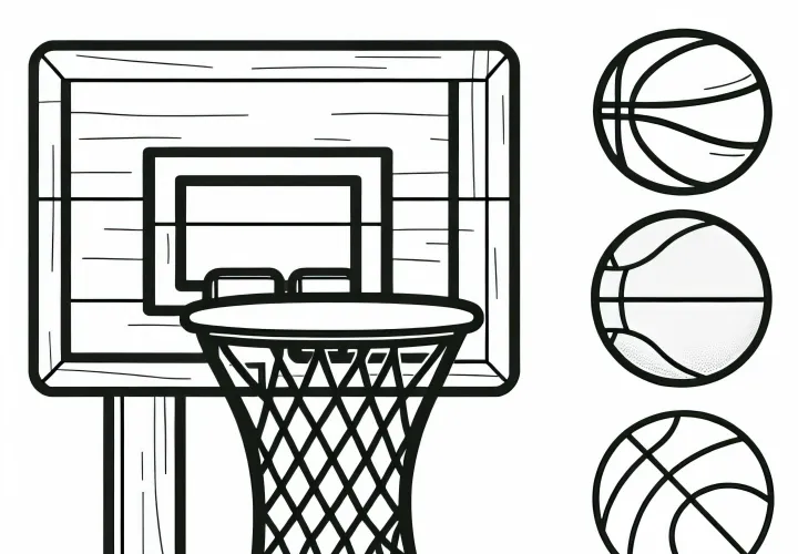 Aro de baloncesto con red - Descargar dibujo para colorear gratis