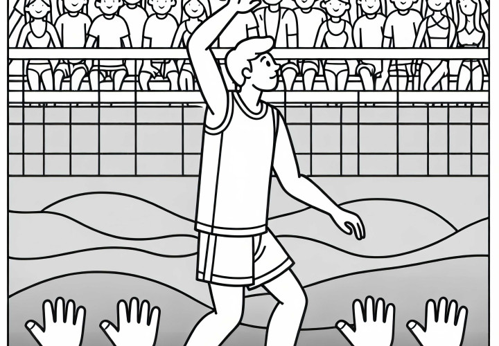 Template Gambar Pemain Beachvolleyball Sederhana Gratis