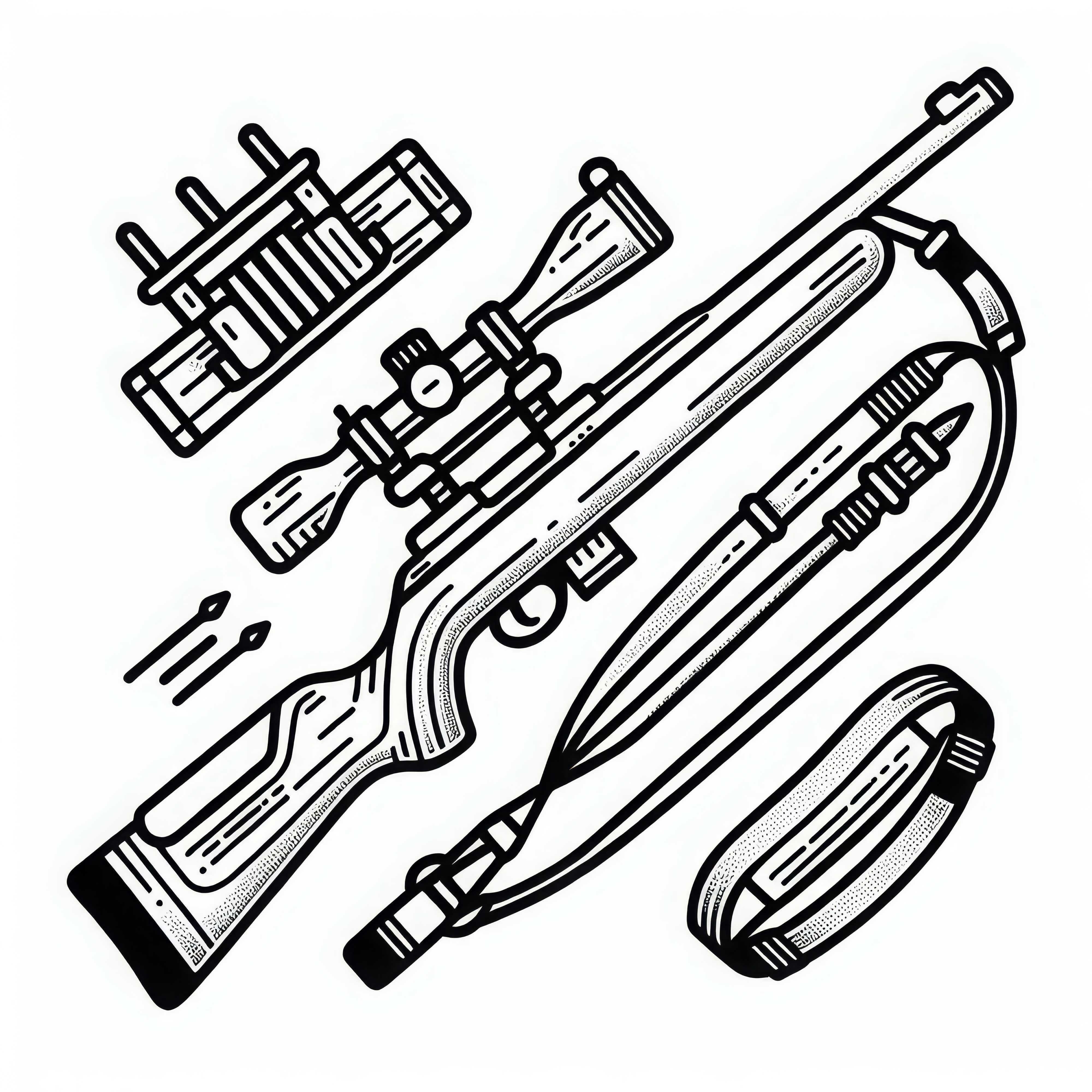 Gewehr eines Biathleten – Einfaches kostenloses Ausmalbild