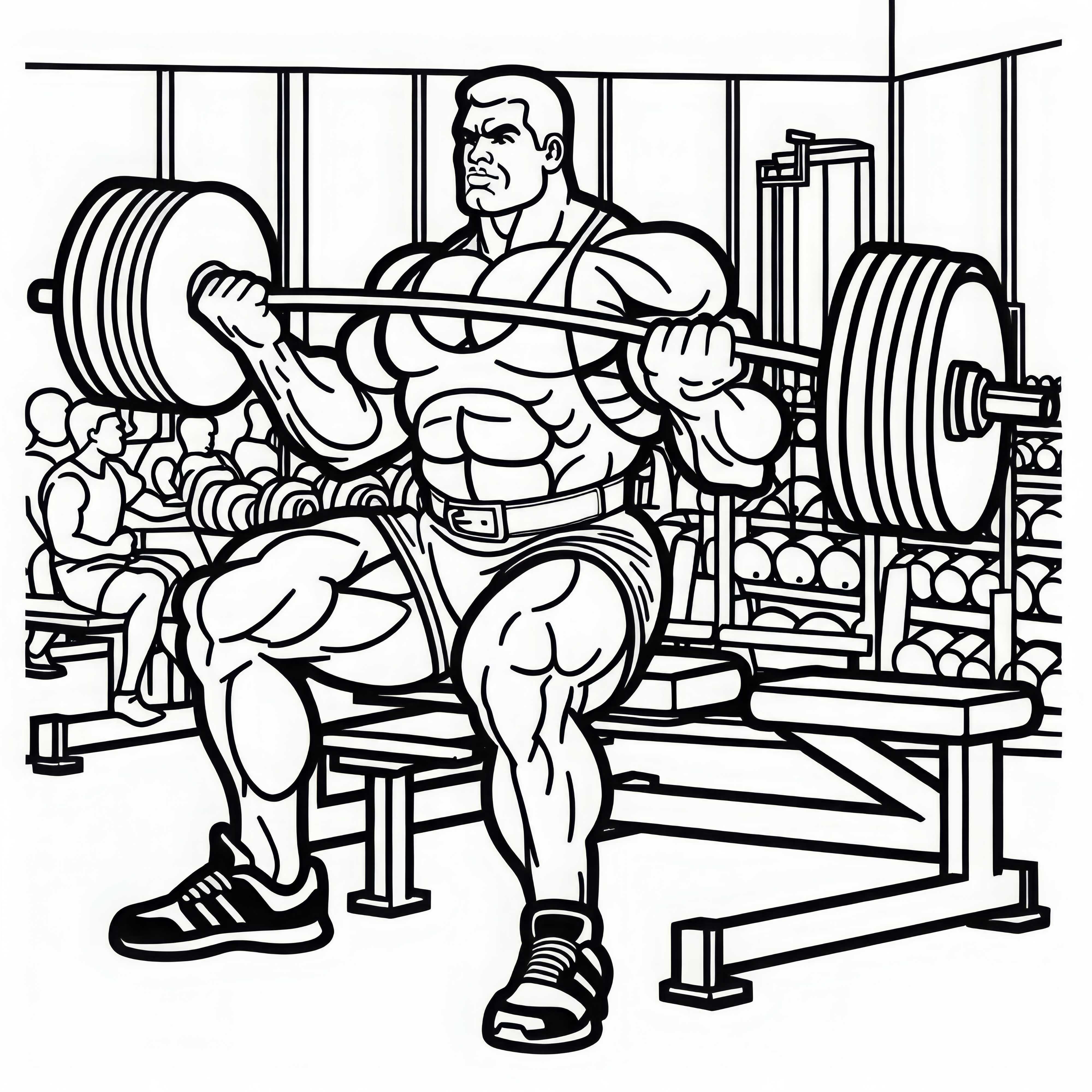 Bodybuilder løfter tunge vægte i fitnesscentret – Malebog gratis