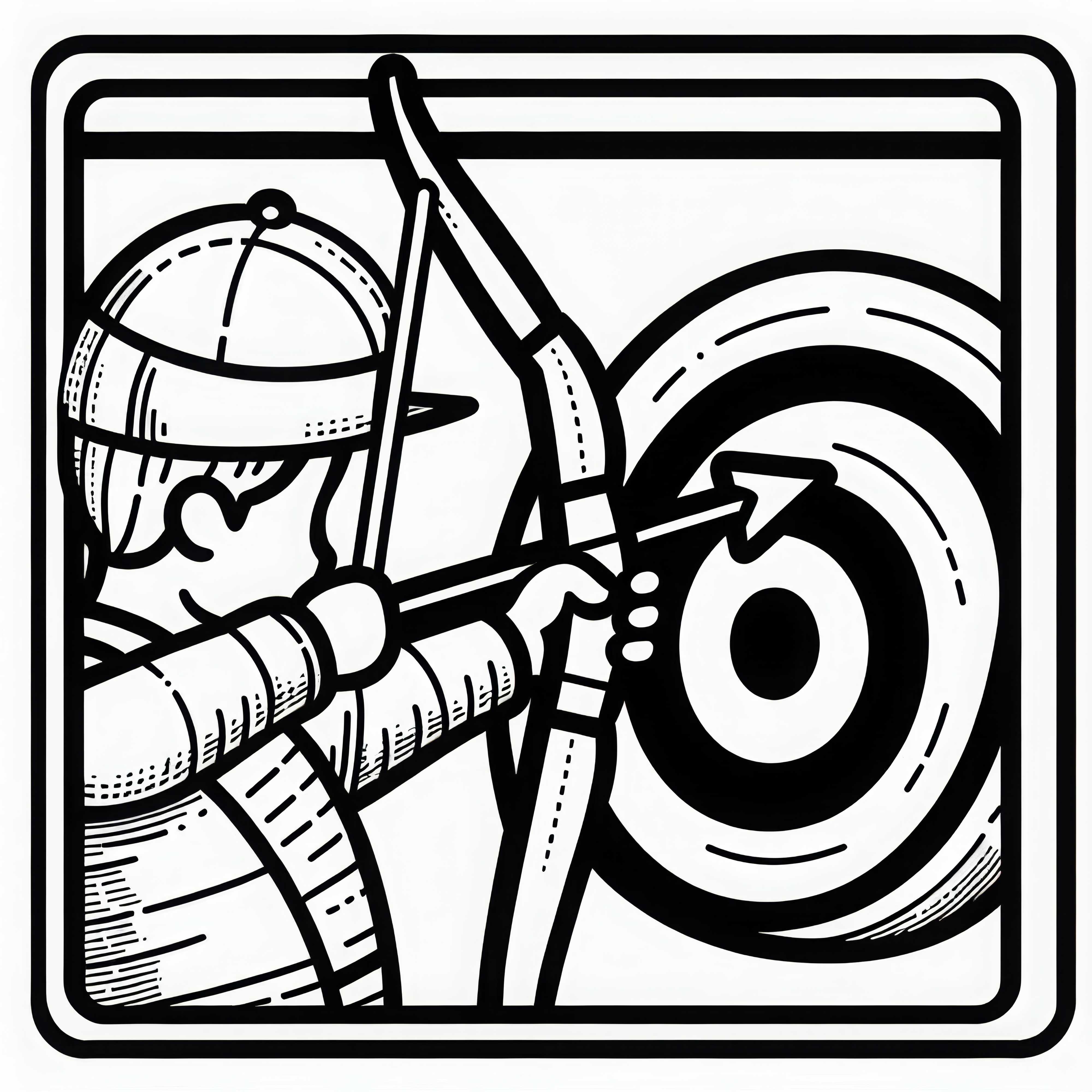 El arquero tensa la flecha al disparar - Dibujo para colorear gratis