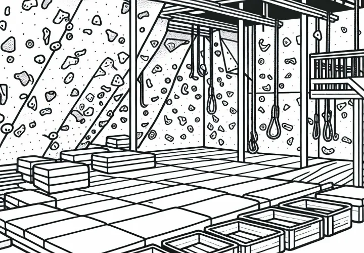 Free coloring page of a boulder hall