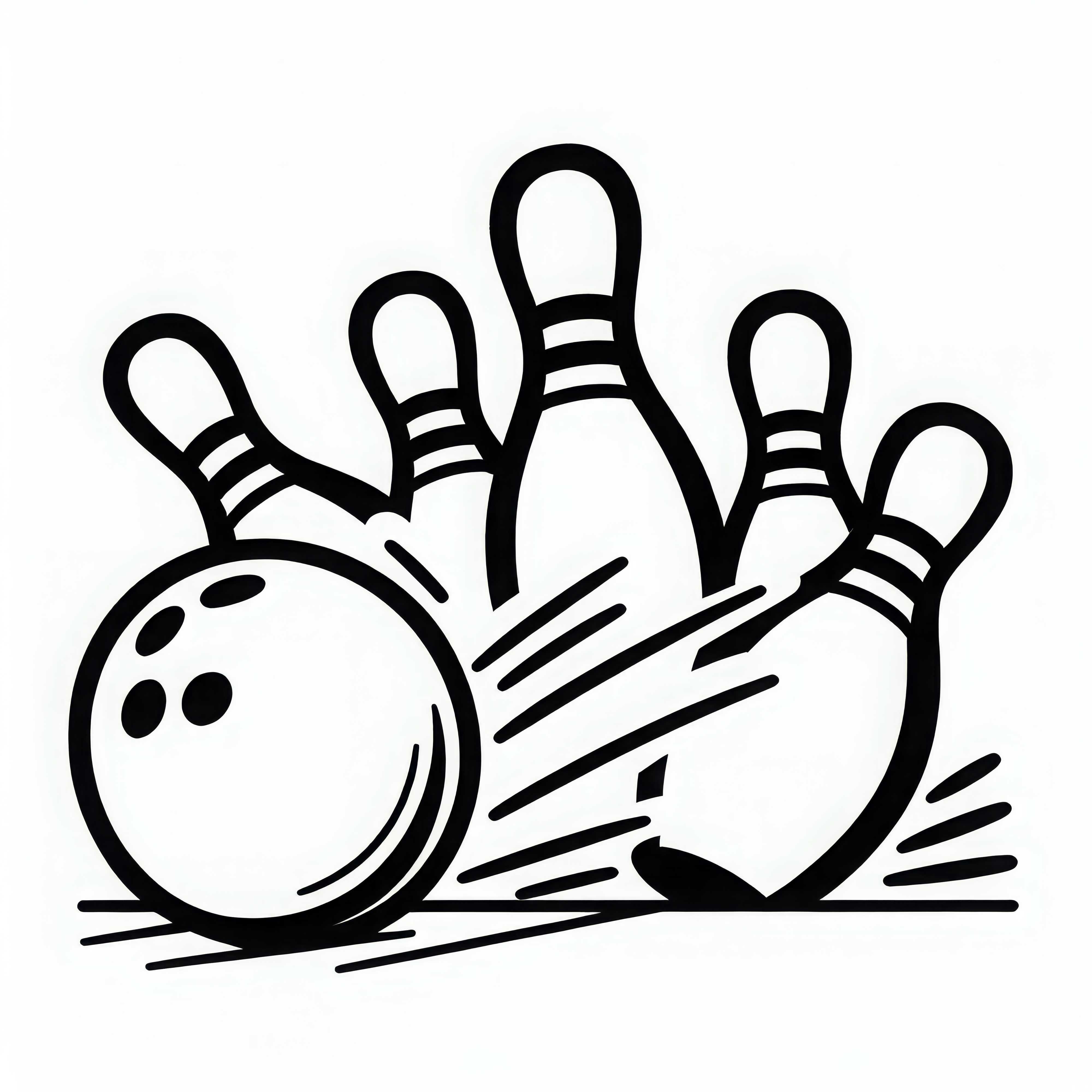Los bolos caen al hacer un strike - Dibujo para colorear gratis