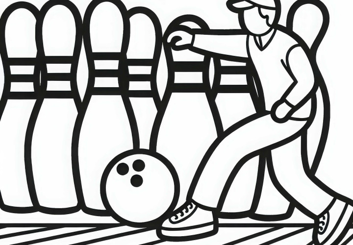 Plantilla de colorear de bolos gratuita y sencilla Plantilla de dibujo de bolos sencilla y gratuita