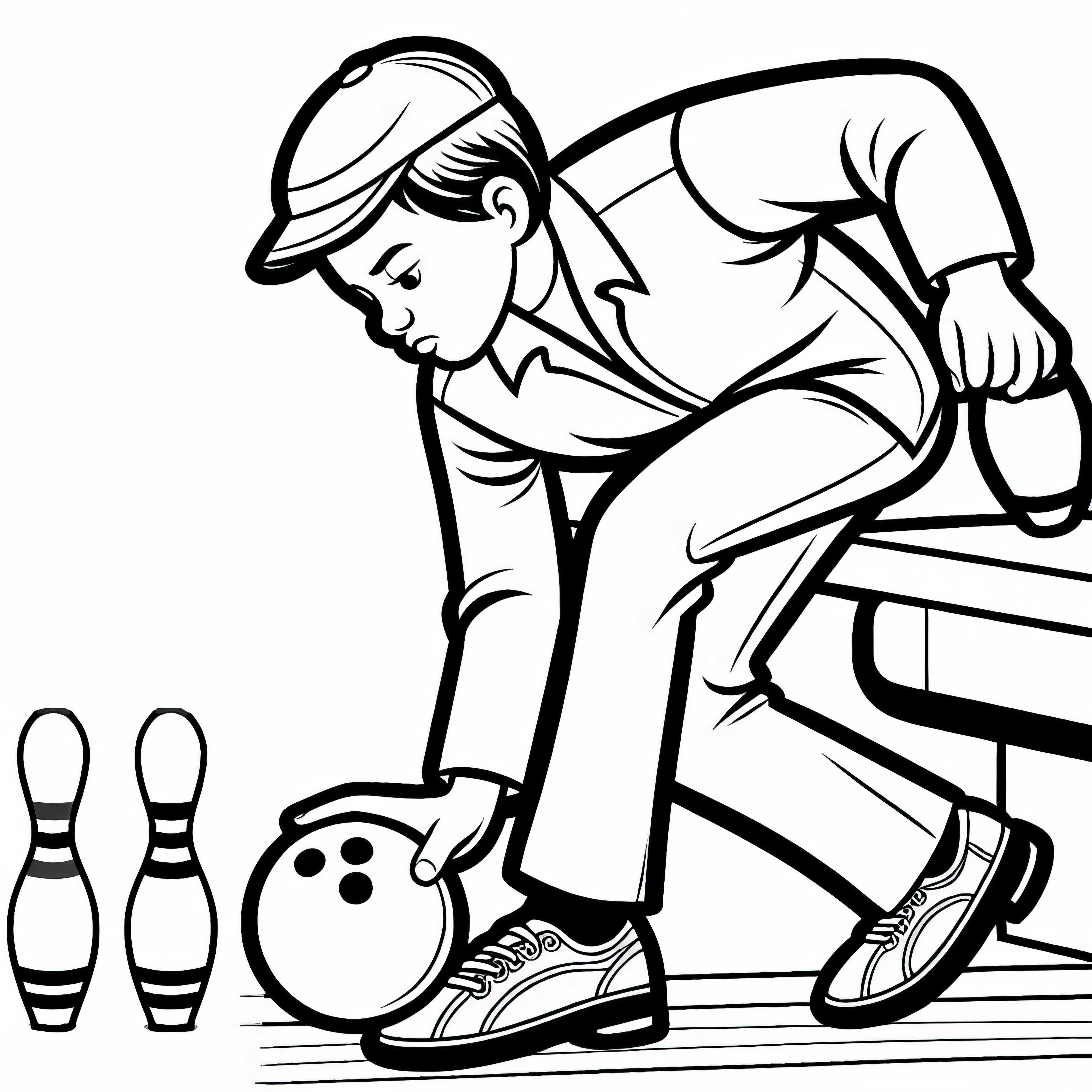 Dibujo para colorear de jugador de bowling gratis