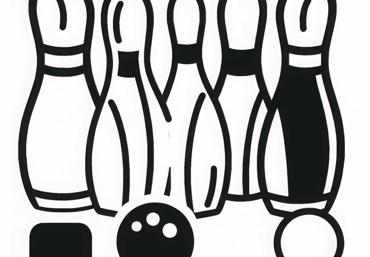 Plantilla de dibujo de pines de boliche gratuita para descargar Plantilla para colorear de bolos gratis para descargar