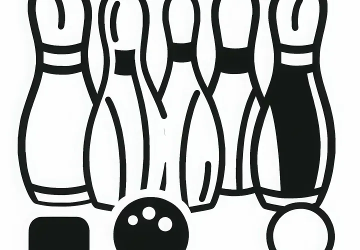 Bowling pin coloring page free to download