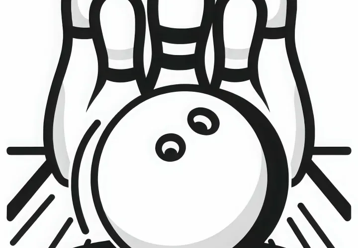 Bowling ball coloring page free and simple