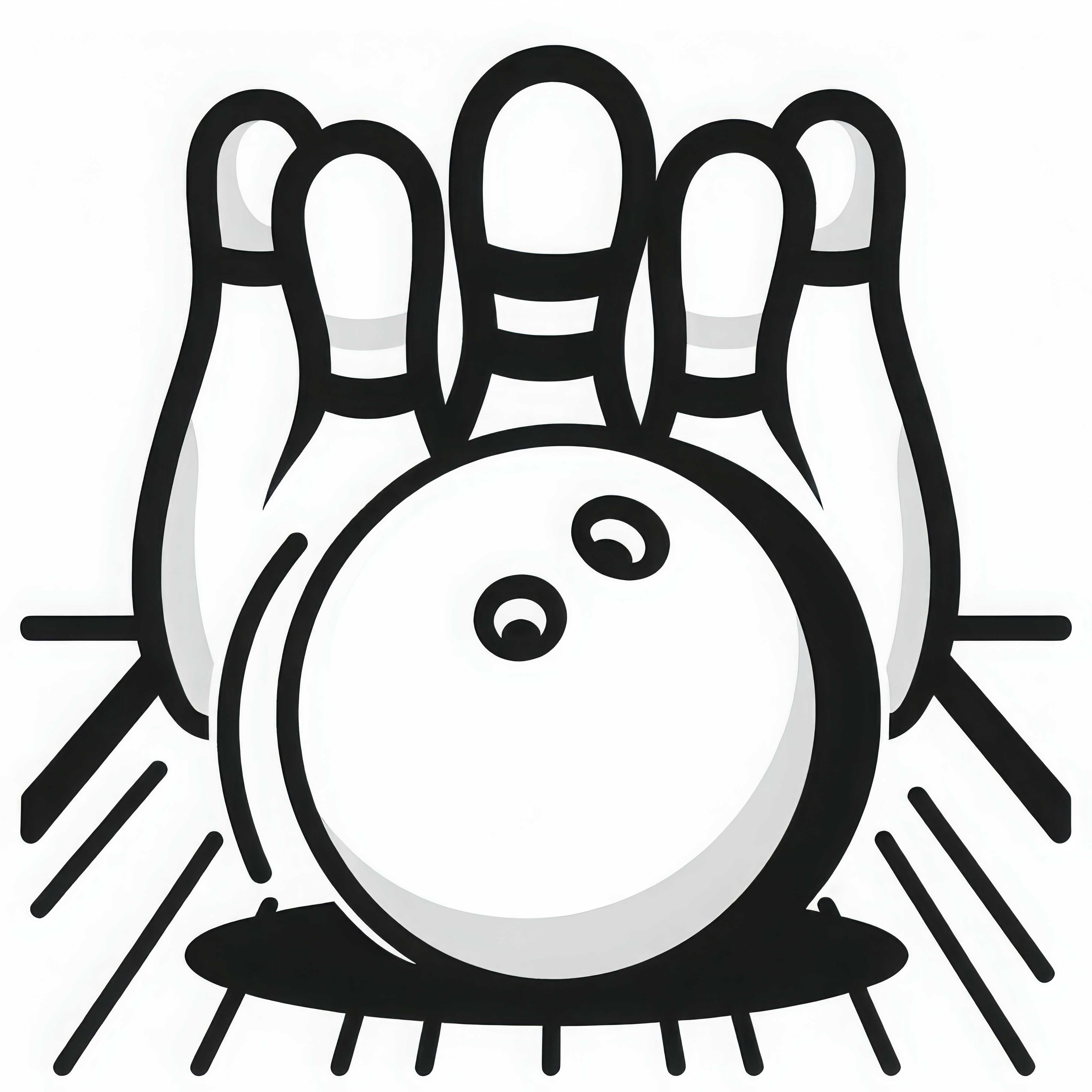 Plantilla para colorear de bola de boliche fácil y gratis