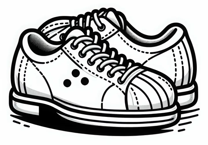 Bowling shoe coloring page free to download