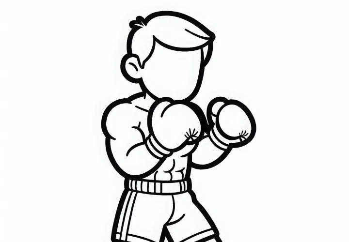 Boxer coloring template available for free download and online coloring