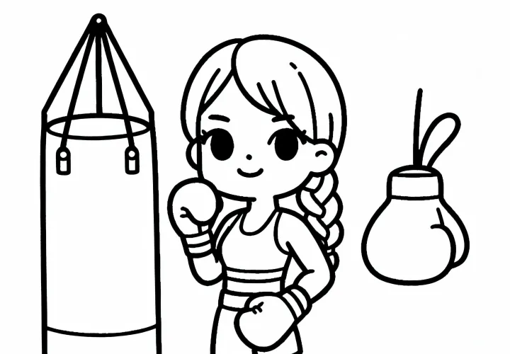 Boxer Coloring Page Simple Free
