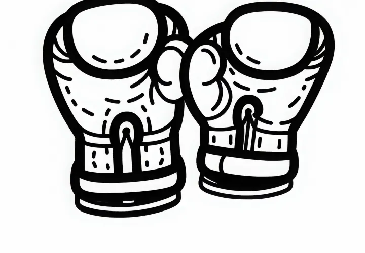 Boxing glove coloring page simple free