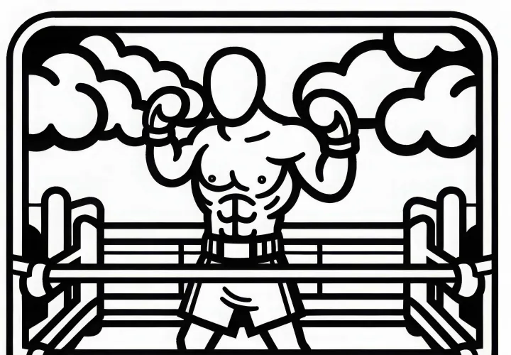 Download boxing ring coloring page for free