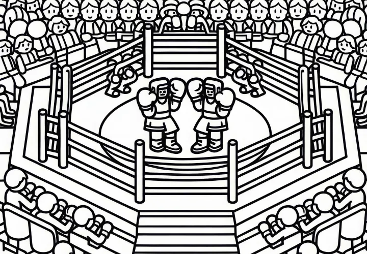 Boxarena coloring template - Free coloring page to download