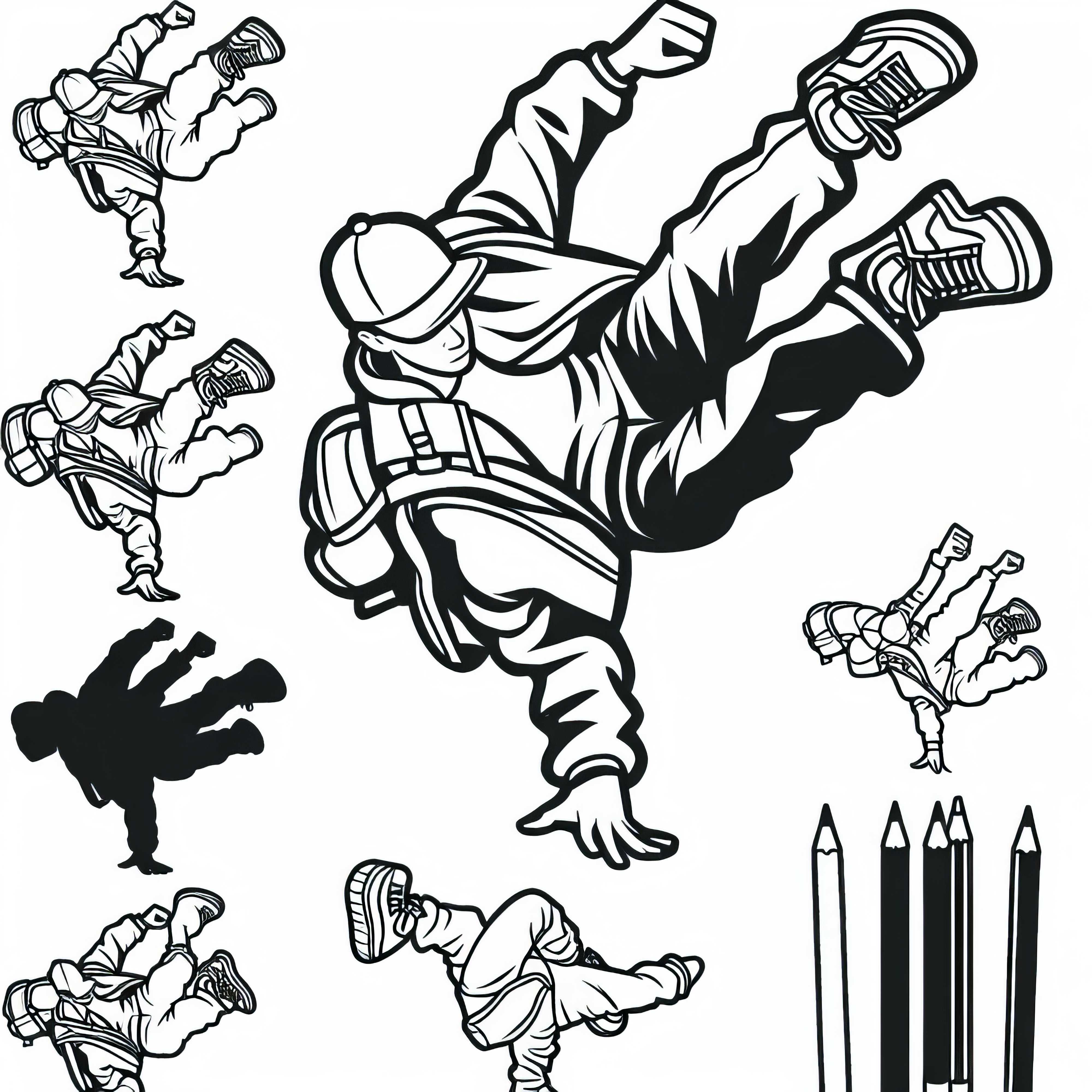 Ausmalbild eines Breakdancers kostenlos herunterladen