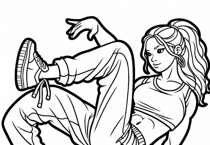Free coloring page of a breakdancer