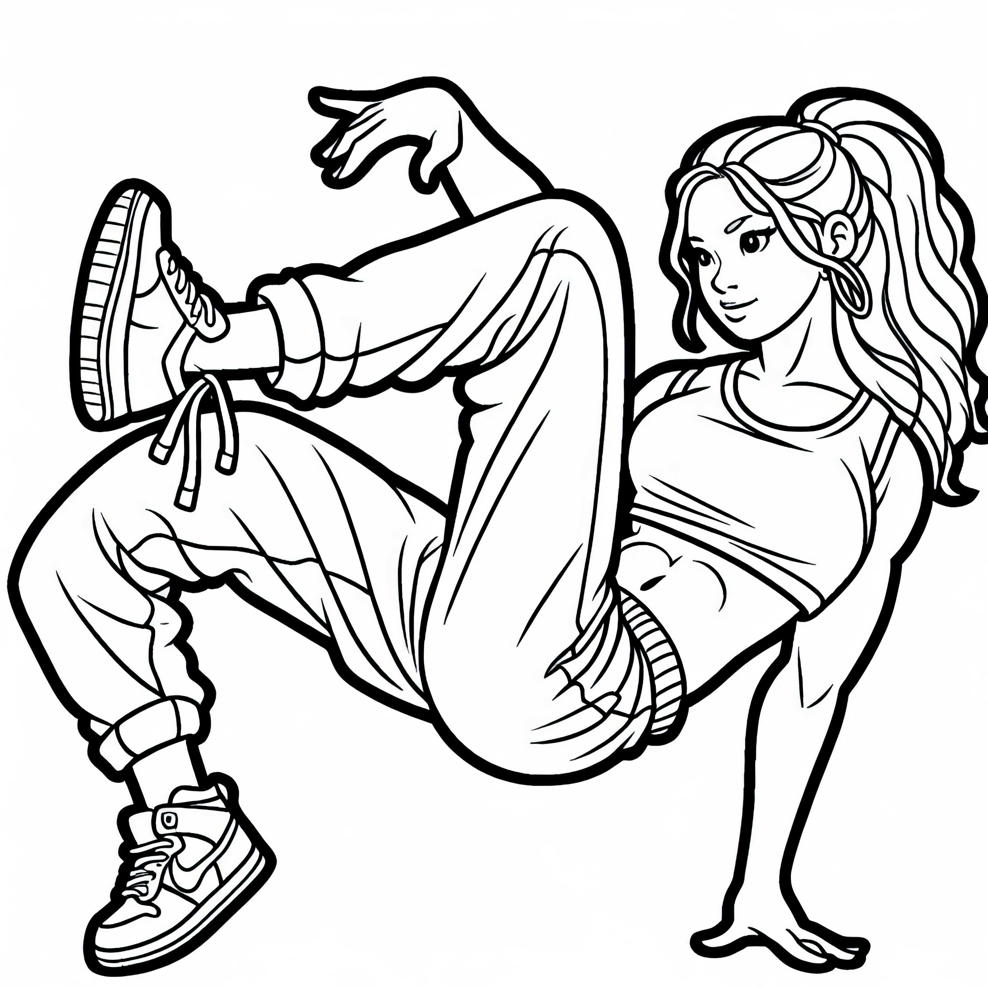 Breakdancerin Malvorlage Kostenlos