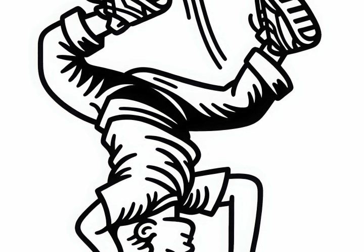 Breakdancer – Headspin Ausmalbild gratis