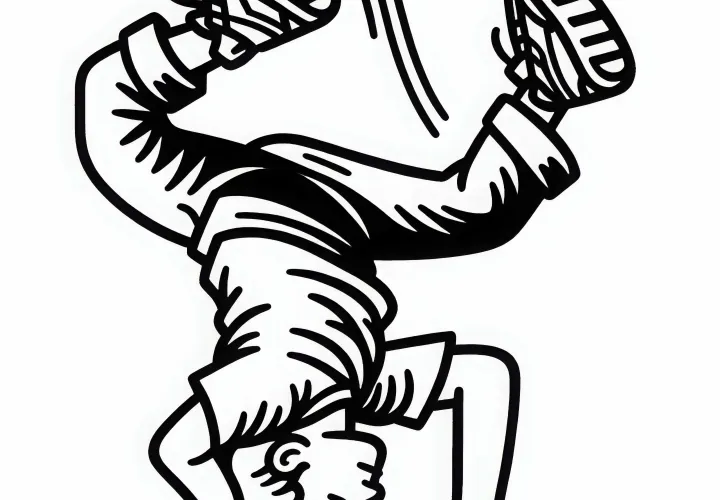 Breakdancer – Free Headspin Coloring Page