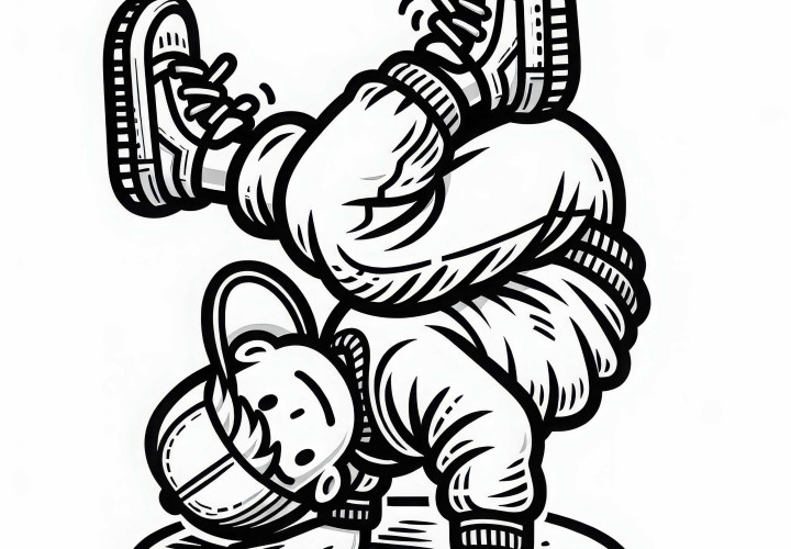 Breakdancer Ausmalbild Gratis – Jetzt Kostenlos Herunterladen und Ausmalen