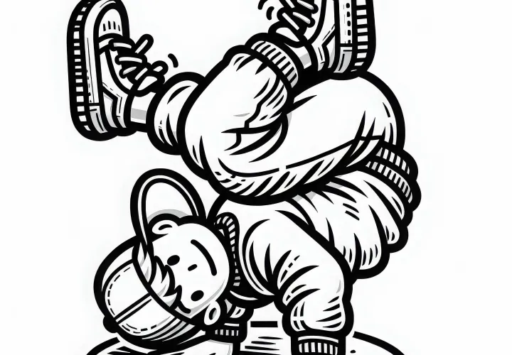 Breakdancer Coloring Page Free - Download and Color Now for Free