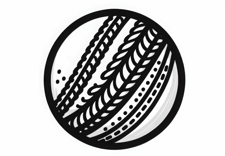 Dibujo para colorear de pelota de críquet gratis Dibujo para colorear de pelota de cricket gratis