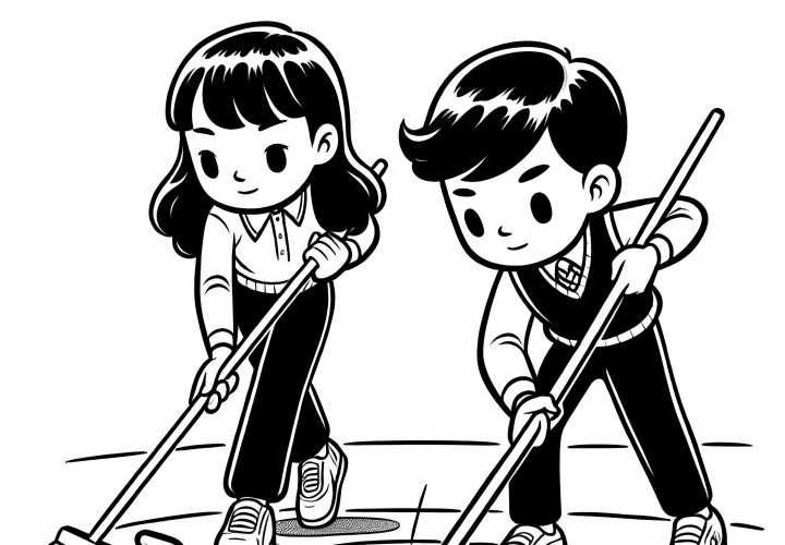 Curling Spieler Malvorlage einfach kostenlos Curling Spieler Malvorlage einfach kostenlos