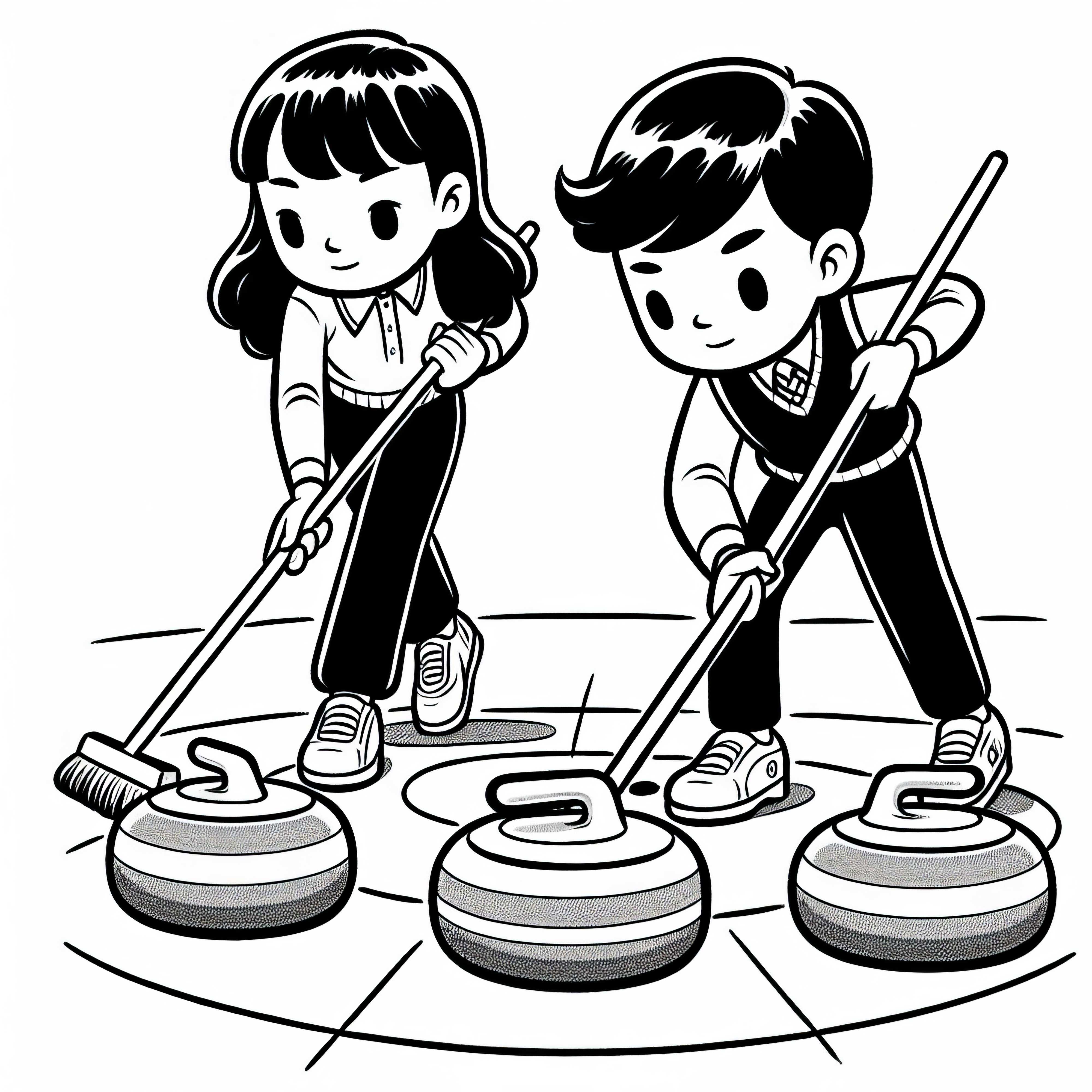 Curling Spieler Malvorlage Einfach Kostenlos
