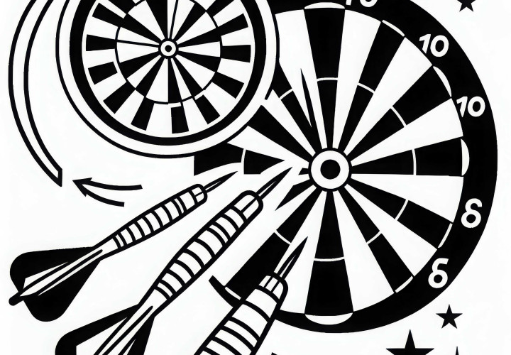 Dardos Dibujo para Colorear Fácil Gratis Dardos para colorear fácil y gratis