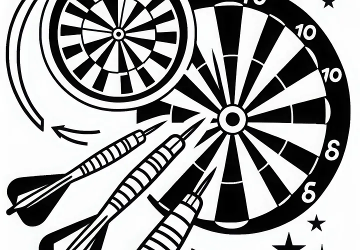 Dart Arrows Coloring Page Easy Free