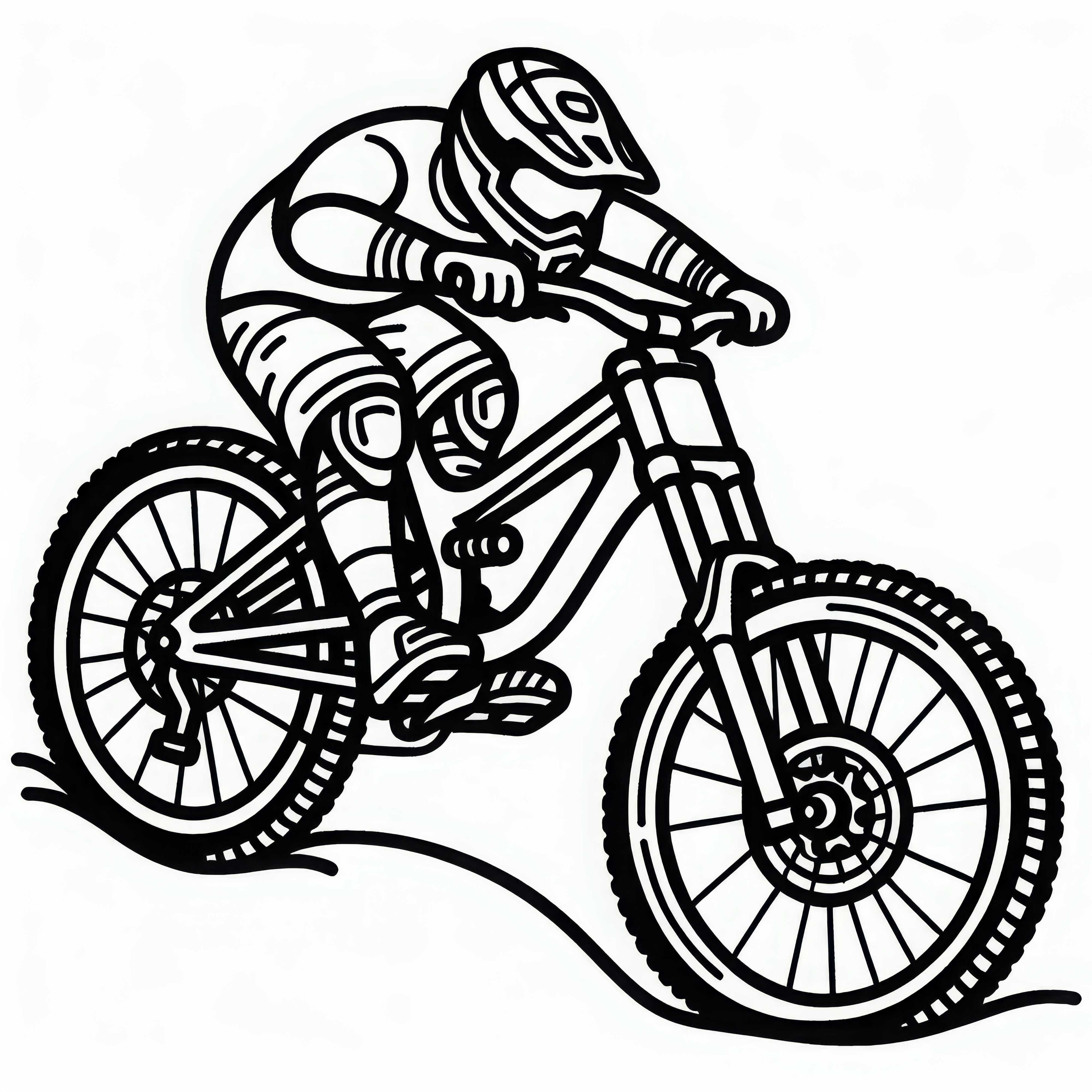 Downhill Mountainbike Malvorlage Gratis