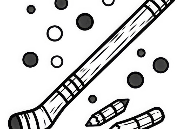 Disegno da colorare di bastoni da hockey su ghiaccio semplice e gratuito Disegno da colorare di bastone da hockey su ghiaccio semplice e gratuito