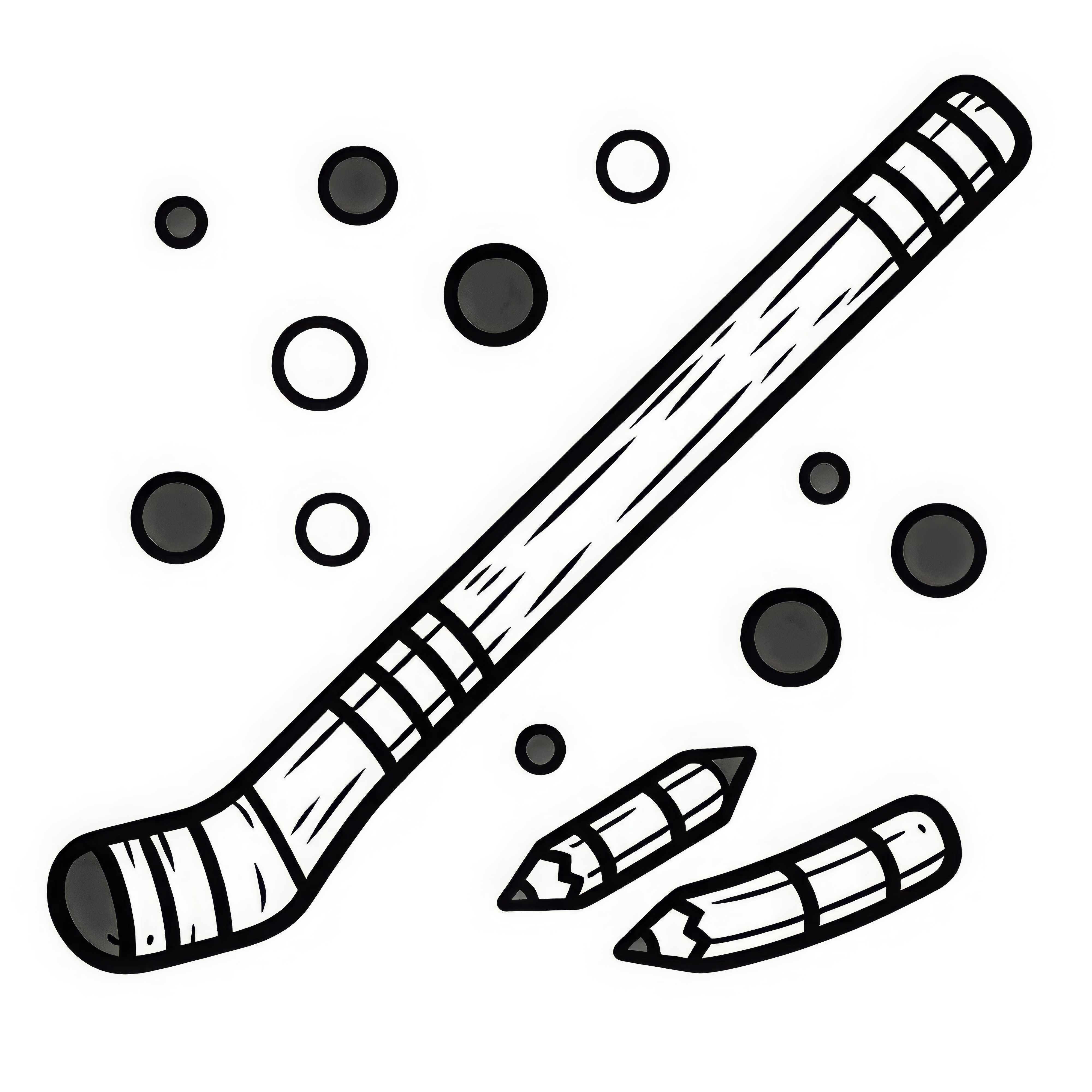 Modello da colorare di bastone da hockey su ghiaccio semplice e gratuito