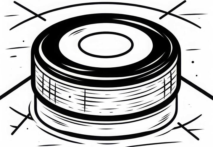 Puck hochei pe gheață desen de colorat simplu gratuit Puck hochei pe gheață desen de colorat simplu gratuit