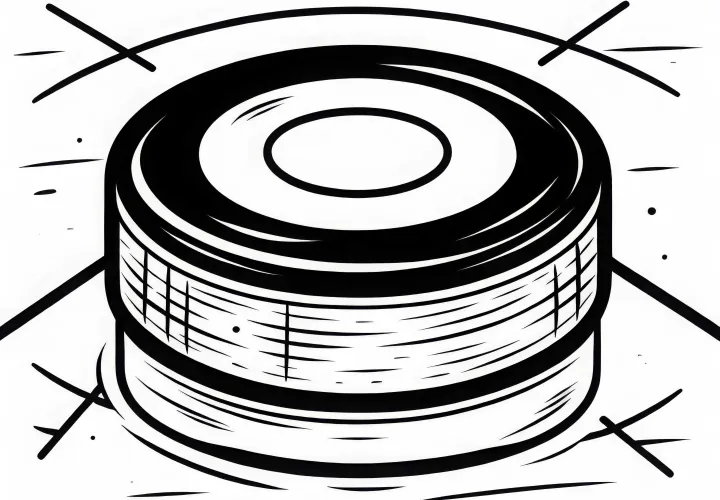Puck Ice Hockey Coloring Page Simple Free