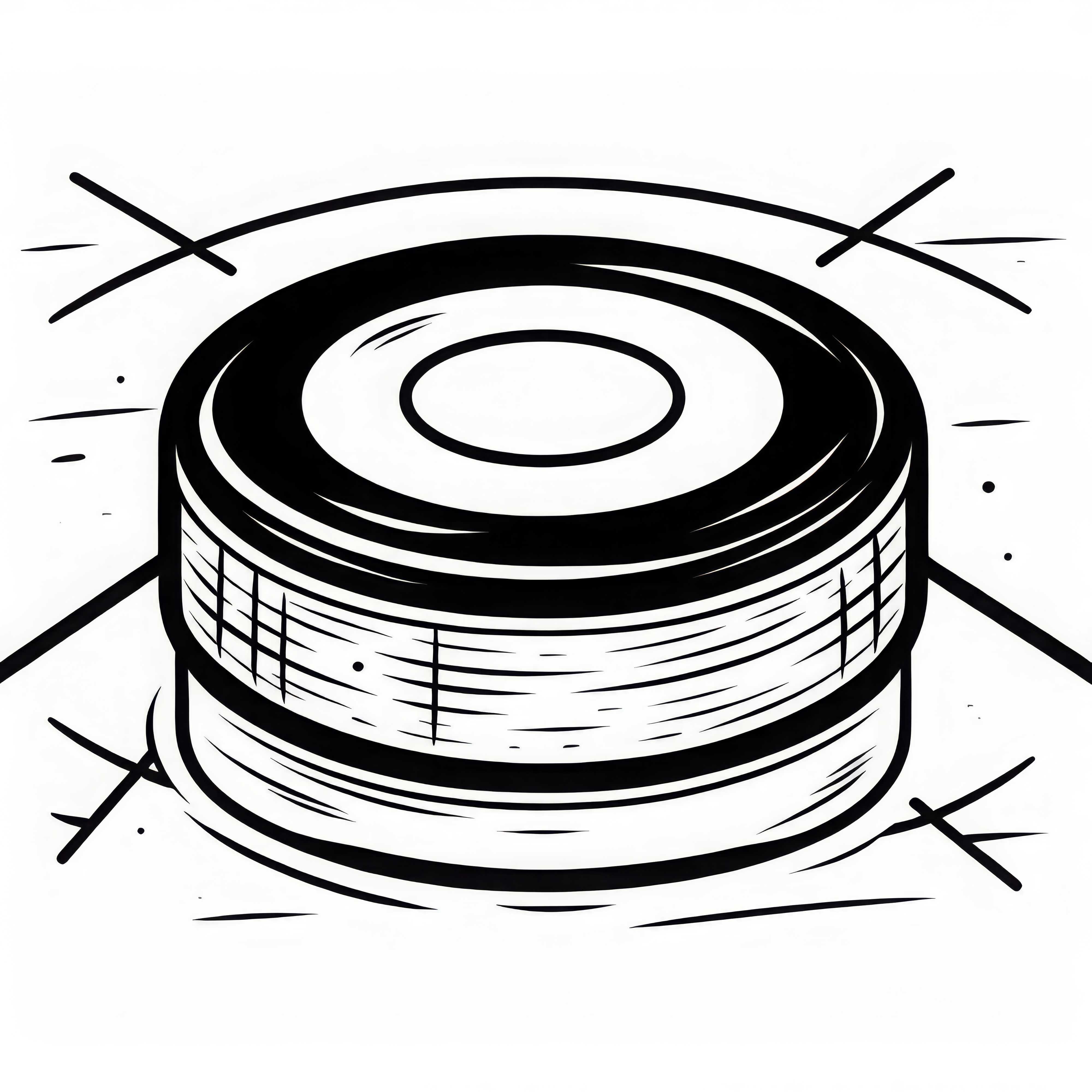 Puck hockey disegno da colorare semplice gratuito